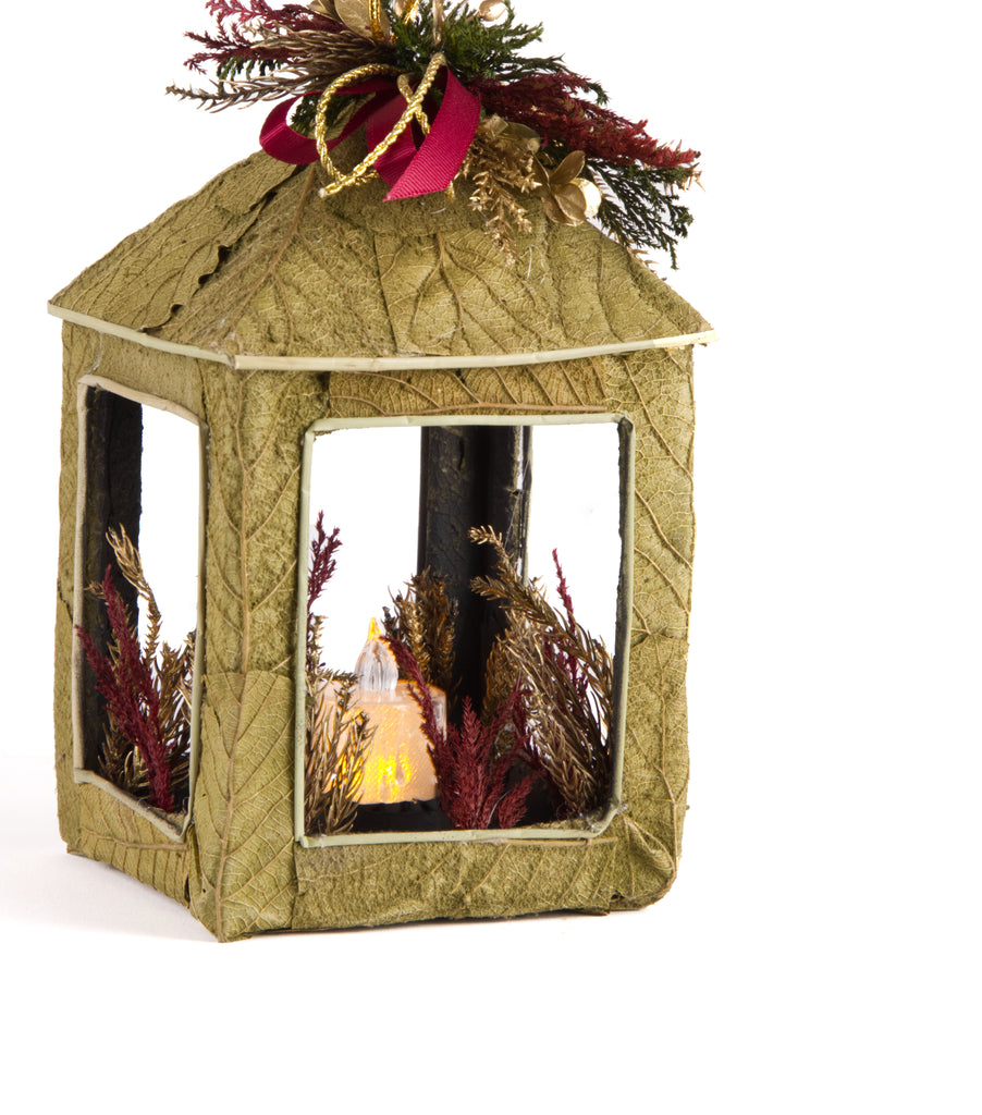 Estuche con 1 Pieza de Farol Grande de Corteza y Hoja de Encino Martha Sophia