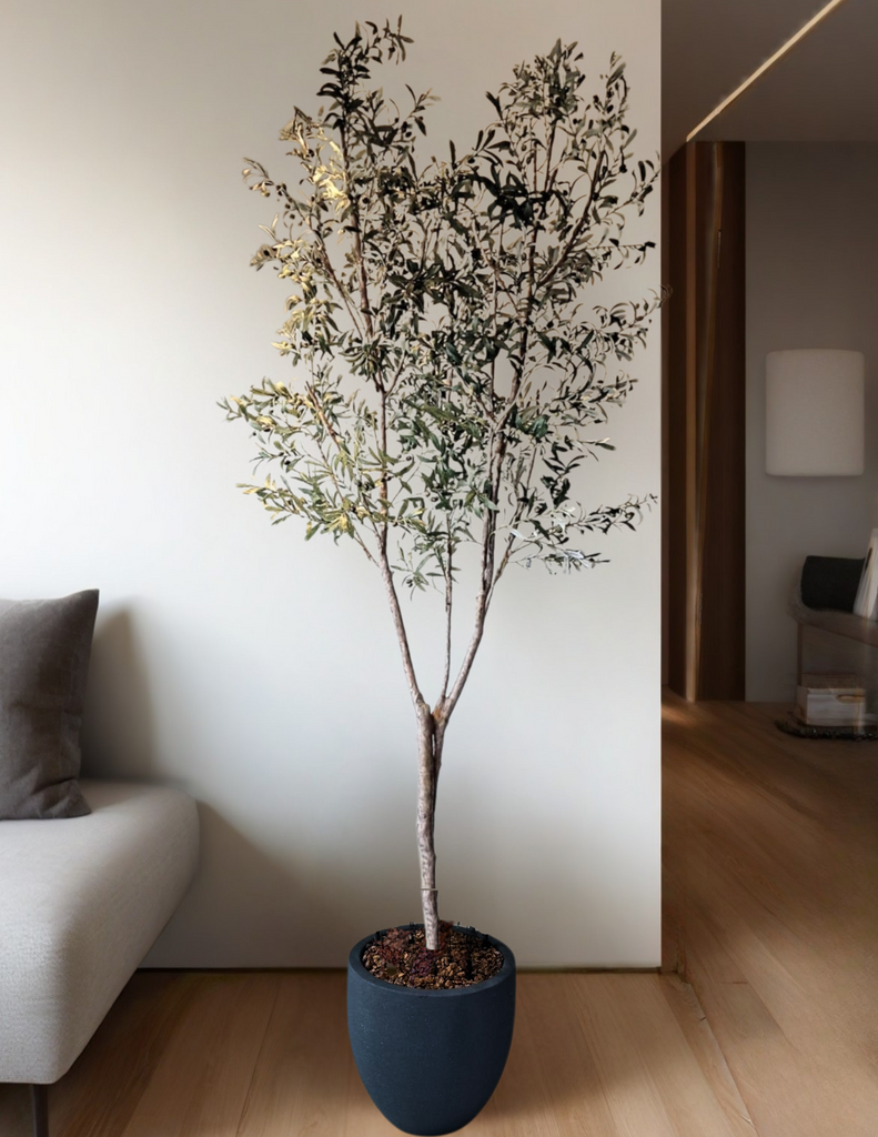 Árbol de Olivo de 2.70 mts Artificial en Base de Fibra de Vidrio
