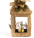 Estuche con 1pza Farol Grande de Corteza y Hoja de Encino Golden Forest