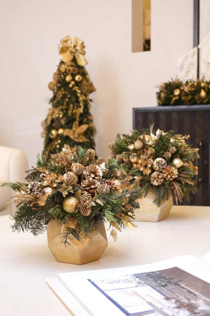 Cache Pot Chico Pentagono Golden Forest