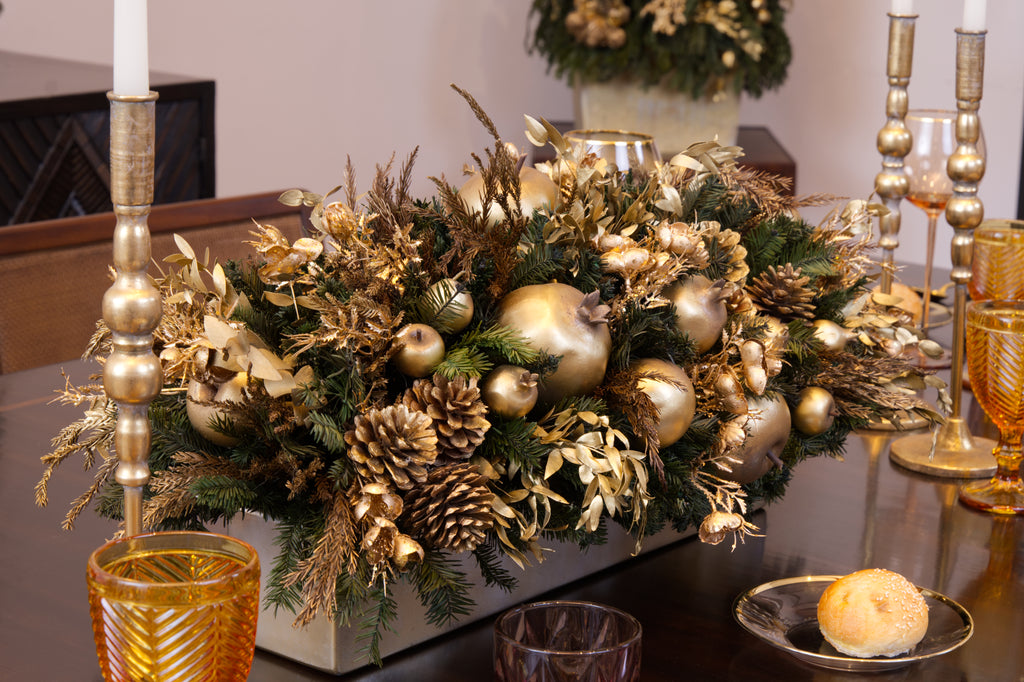 Centro de Mesa Rectangular Golden Forest