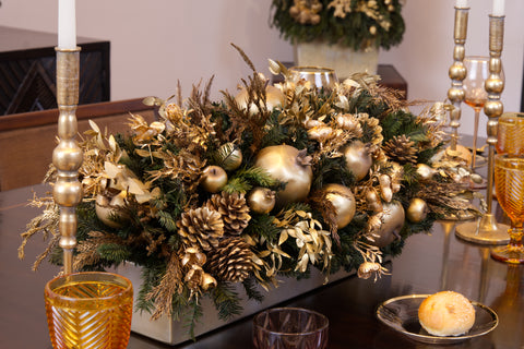 Centro de Mesa Rectangular Golden Forest