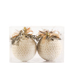 Estuche con 2 Piezas de Esferas Grandes de Algodón Trenzado Frosty Forest