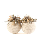 Estuche con 2 Piezas de Esferas Grandes de Algodón Trenzado Frosty Forest