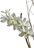 Orquideario con Vanda Orchid Artificial en Base Cuadrada de Vidrio con Agua Acrílica