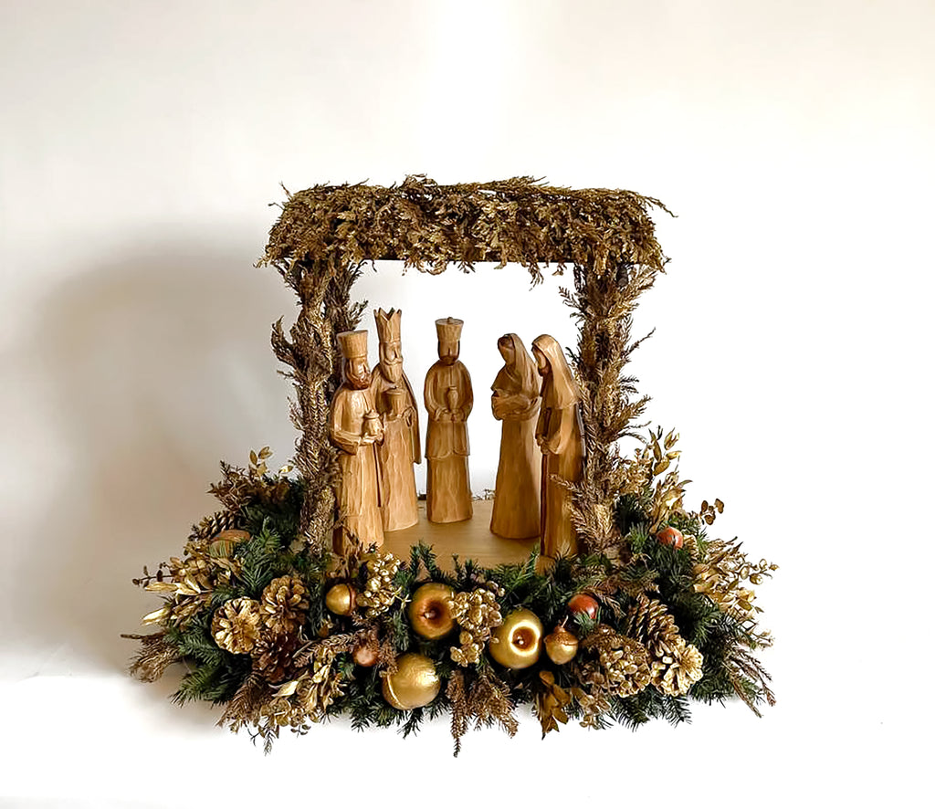 Centro con Reyes Magos de Resina Golden Woods