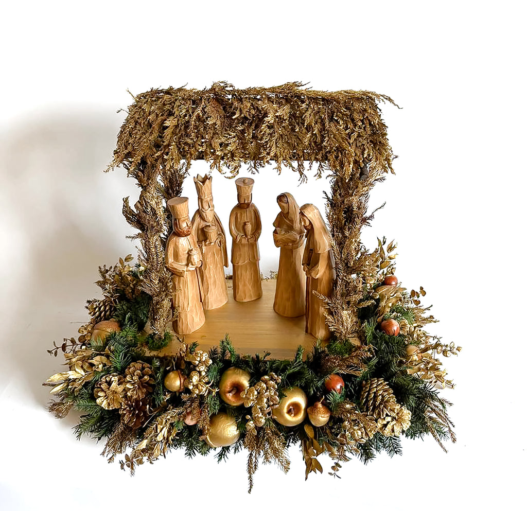 Centro con Reyes Magos de Resina Golden Woods