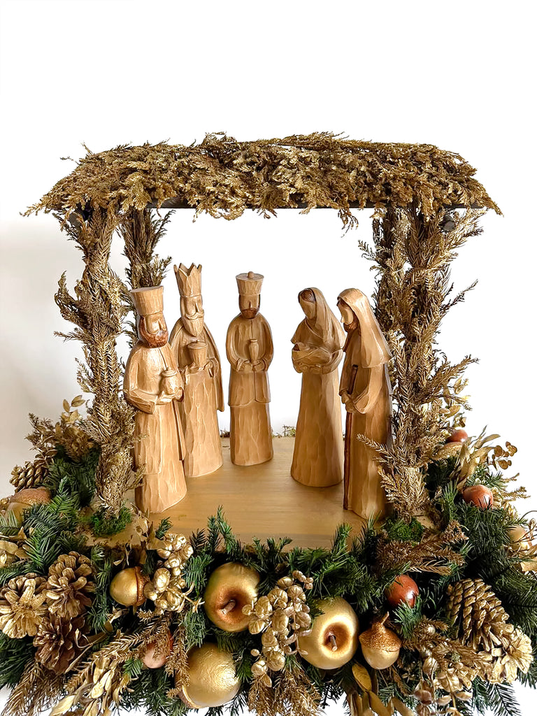 Centro con Reyes Magos de Resina Golden Woods