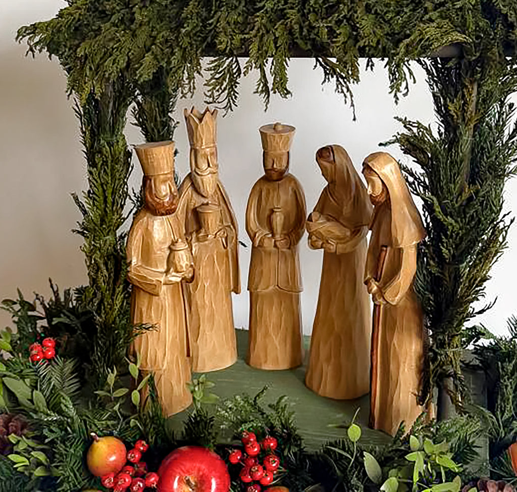 Centro con Reyes Magos de Resina Woodland