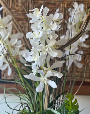 Orquideario Vanda Orchid Artificial en Florero de Vidrio con Agua Acrílica