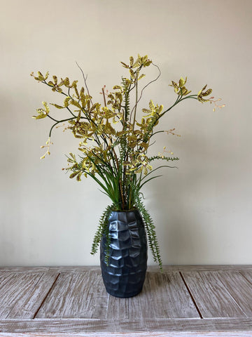 Orquideario 3/4 con Dendrobium Artificial en Base de Cerámica