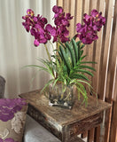 Orquideario 3/4 con Vanda Orchid Artificial en Base de Vidrio