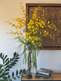Orquideario con Oncidium Amarilla Artificial en Cilindro de Vidrio