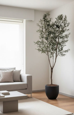 Árbol de Olivo de 2.70 mts Artificial en Base de Fibra de Vidrio