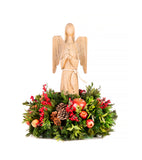 Centro de Mesa con Ángel Corazón de Madera Redwood