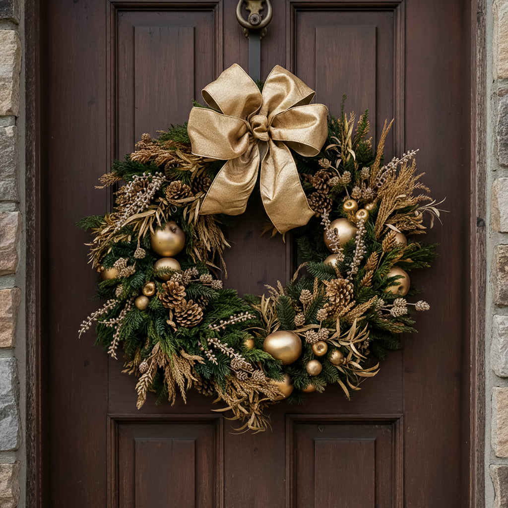 Corona Navideña #3 Golden Forest