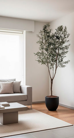 Árbol de Olivo de 2.70 mts Artificial en Base de Fibra de Vidrio