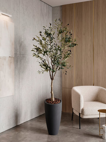 Árbol de Olivo de 2.10 mts Artificial en Jarrón Fuente Chico