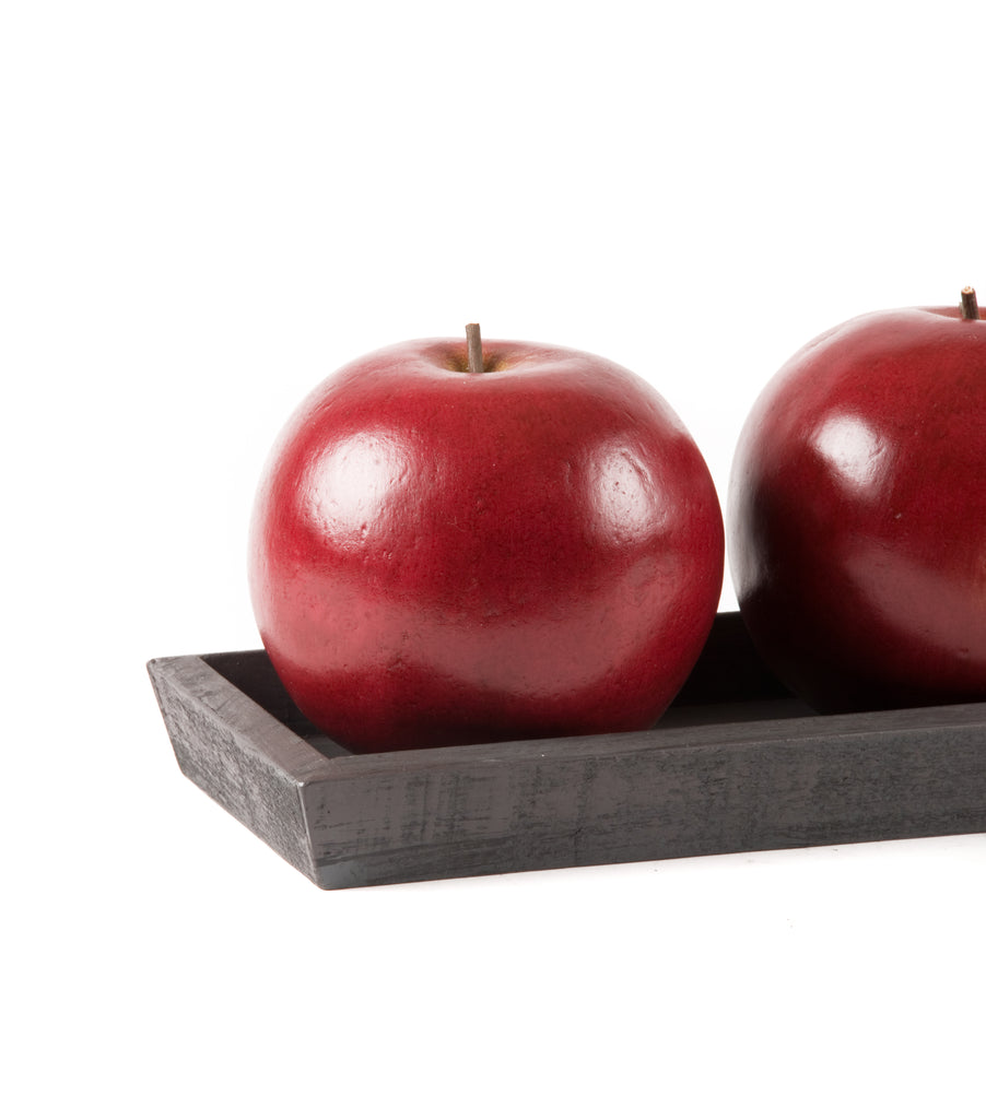 Charola con 3 Manzanas Rojas Extra Grandes - Martha Sophia